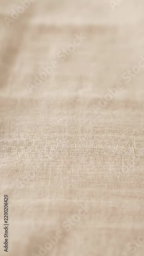 Texture Closeup in Soft Linen Fabric Calmly Moving