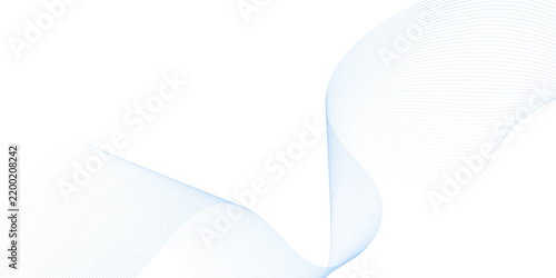 Abstract blue wave background, flowing light smoke lines on white, elegant soft curved vector illustration for corporate presentation and web header