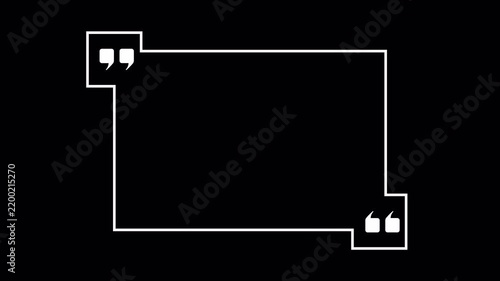 Minimalist White Line Animation Quote Box and Message Box Template for Quote Video. Alpha Channel. 4K Video