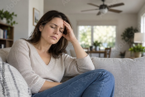 Person Lying Flat on Sofa Resting Head to Settle Room Spinning Vertigo