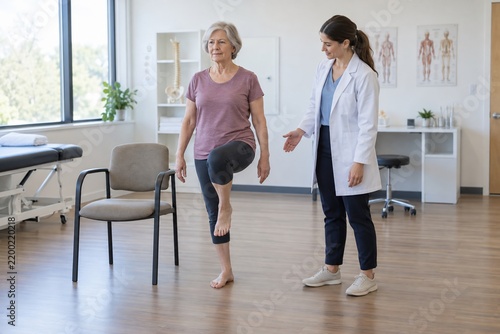 Vestibular Specialist Conducting Clinical Balance Assessment on Patient