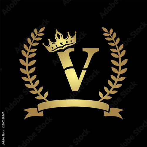 Elegant V Letter Circle Floral Logo with Creative Elegant Leaf and branding business identities