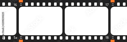 Filmstrip showcases numbered frames for creative media layouts.