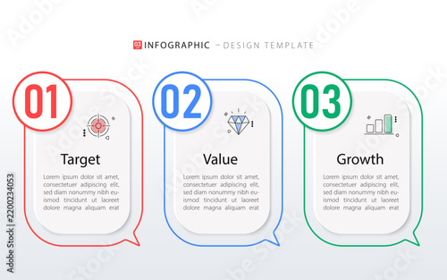 Business infographic template. 3 Step timeline journey. Process diagram, 3 options on white background, Infograph elements vector illustration.