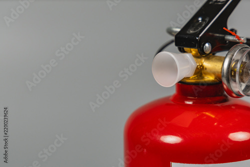Fire extinguisher ready for use in safety equipment for emergencies