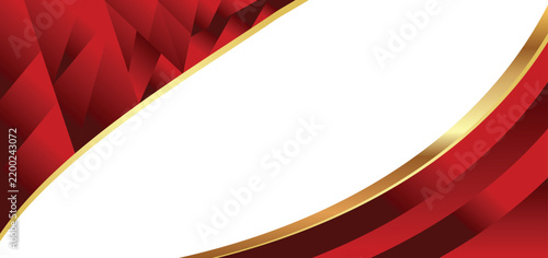 Luxury maroon low poly geometric background featuring elegant gold wave border ideal for premium branding and award certificates.