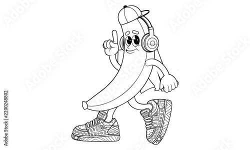 Banana line art t shirt design, Hand drawn lettering phrase isolated on white background, Calligraphy graphic design typography element, Hand written vector sign, svg