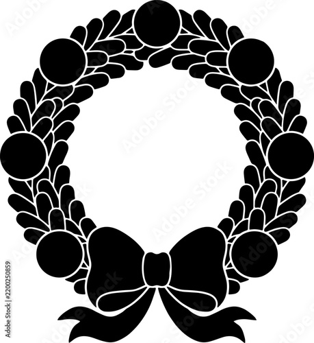 Evergreen Christmas Wreath Botanical Vector