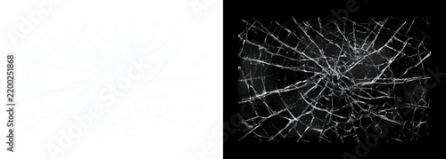 Konstfotografi Sharp broken glass shards isolated on a transparent background
