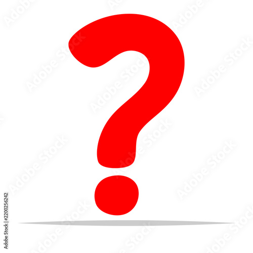 Obraz na płótnie Red hand drawn question mark vector isolated illustration
