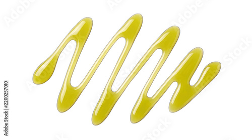 A decorative drizzle of golden olive oil isolated on transparent background