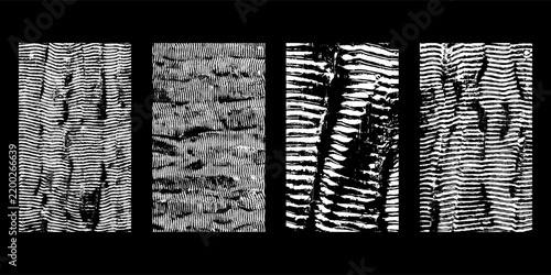 Ribbed and fabric-like grunge textures with dense horizontal waves, rough fibers and distressed patterns
