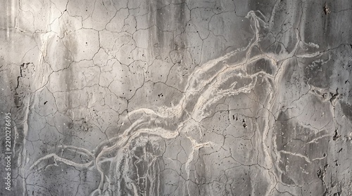 Cracked Concrete Wall Surface with Weathered Texture