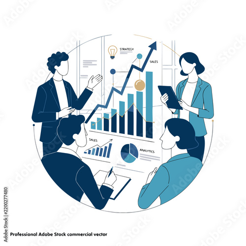 business man and business graph