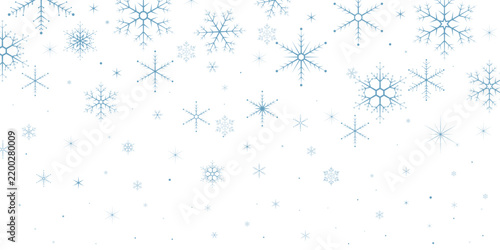 Christmas snowflake banner blue isolated background pattern vector