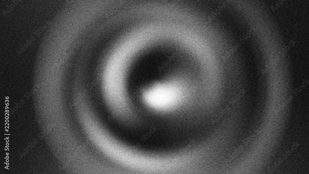 Fototapeta premium Monochrome grainy concentric circles abstract background for hypnotic sound wave concept