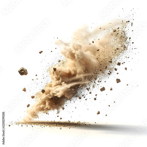 Punk Grunge Revival Dust Cloud and Debris Explosion Abstract Element
