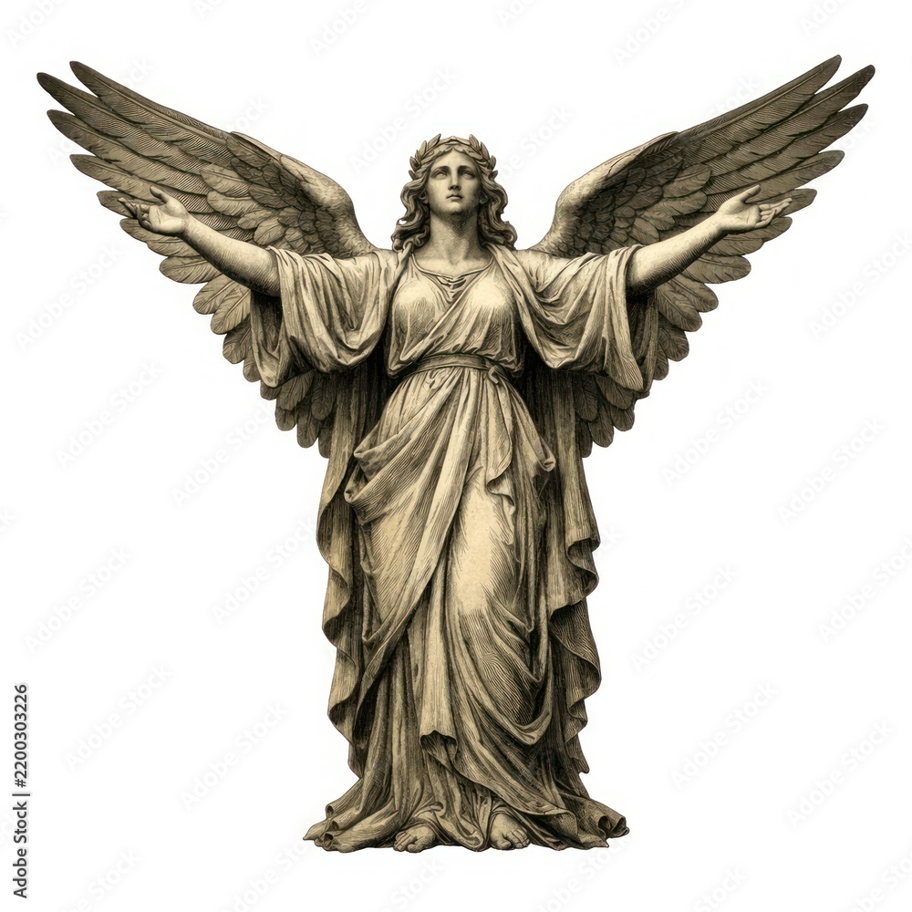 Fototapeta premium Elegant angelic figure with wings.