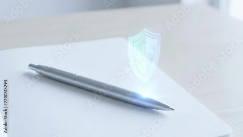Healthcare Medical Cross Pulse Line Neon Glow Accounts Financial Planning Digital Wellness Clinical Room Concept
