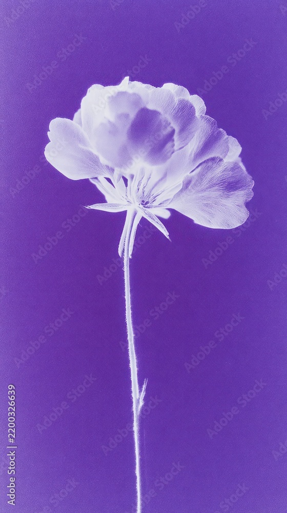 Obraz premium Purple-toned flower on a minimalist mobile wallpaper background.