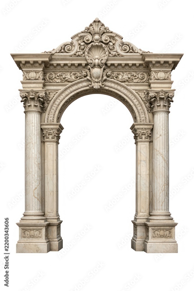Obraz premium Ornate classical marble archway with decorative columns