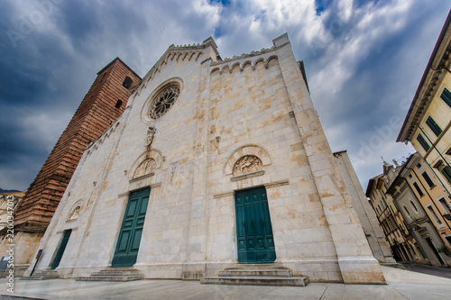 Historic duomo of Pietrasanta, in Lucca province, Italy: exterior