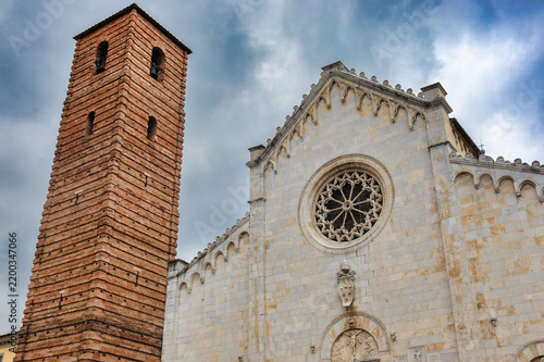 Historic duomo of Pietrasanta, in Lucca province, Italy: exterior