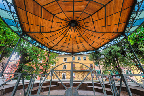 Old gazebo in a square of Carrara, Italy