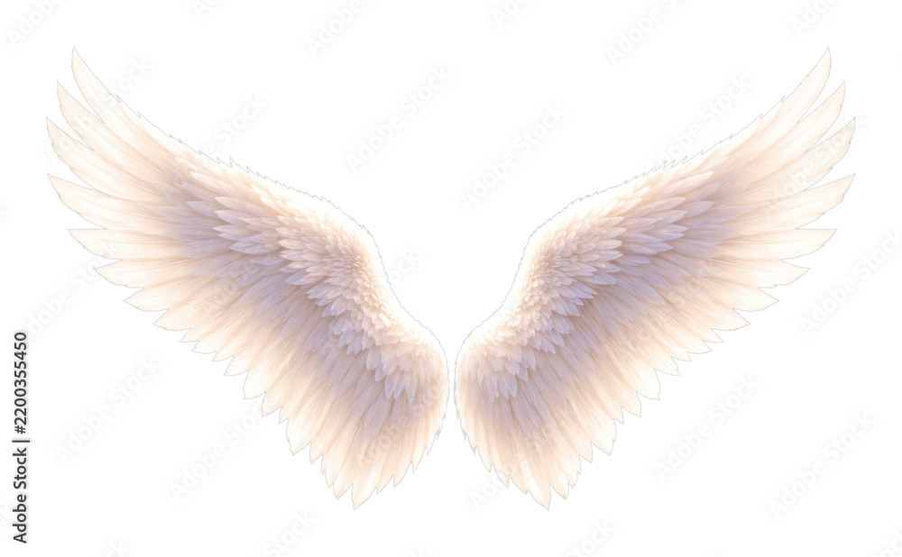 Fototapeta premium PNG Heavenly angel wings in radiant sky