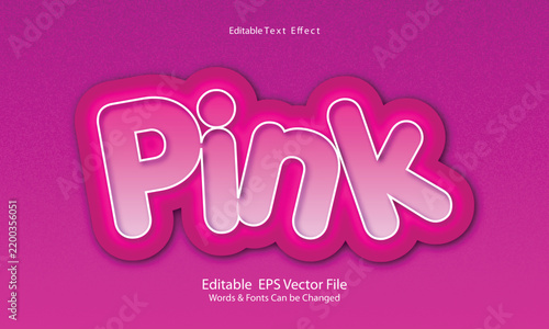 Pink Text Effect – Stylish Glossy Typography with Soft Feminine Design