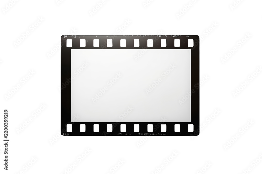 Fototapeta premium Wide black filmstrip border with perforated top and bottom edges