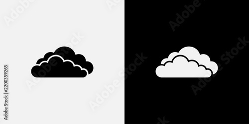 Bild auf Leinwand Clouds icon set with and black versions