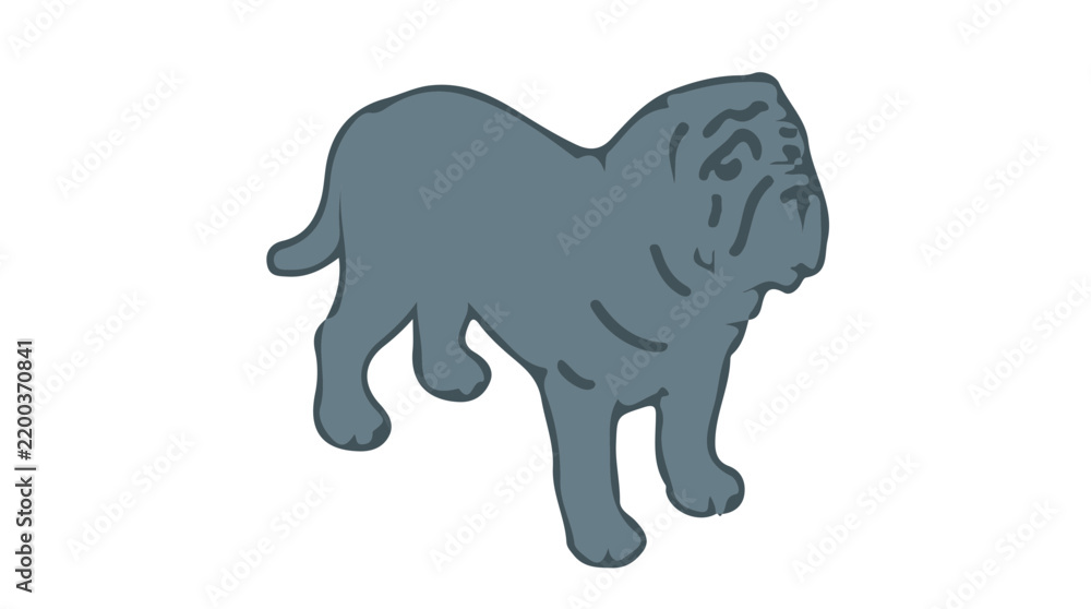 Fototapeta premium Neapolitan Mastiff Create A Clean I isometric vector icon clean minimal design