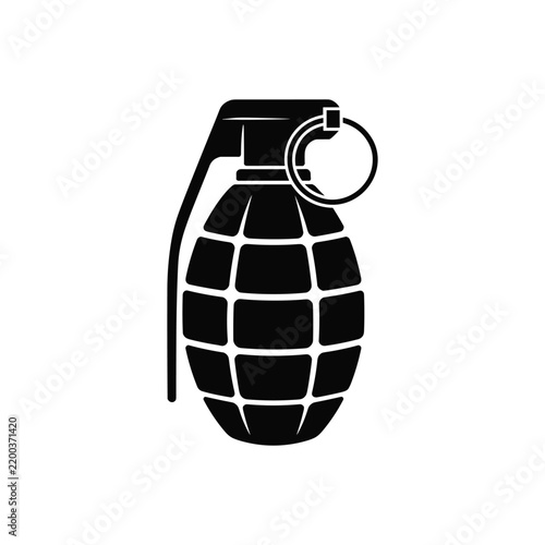 Картината върху платно Black silhouette icon of a hand grenade