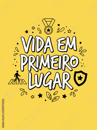Dia Nacional do Trânsito Post Card Vetor