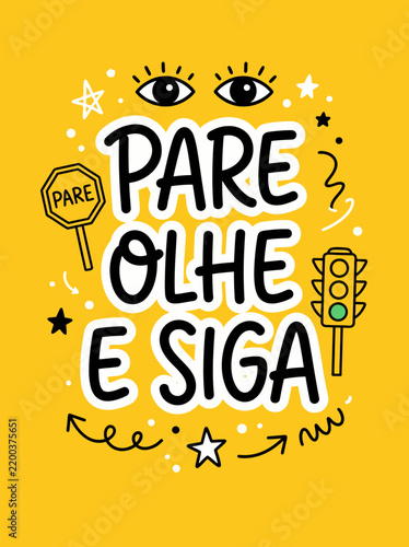 Dia Nacional do Trânsito Post Card Vetor