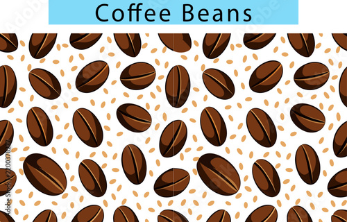 Seamless pattern background with coffee beans vector art