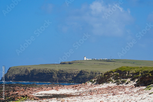 A beach near John o'Groats in Scotland. John o' Groats is a village in the far northeast of Scotland and is part of the North Coast 500 route.