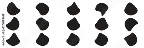 Abstract organic blob shapes irregular vector design element isolated on transparent background