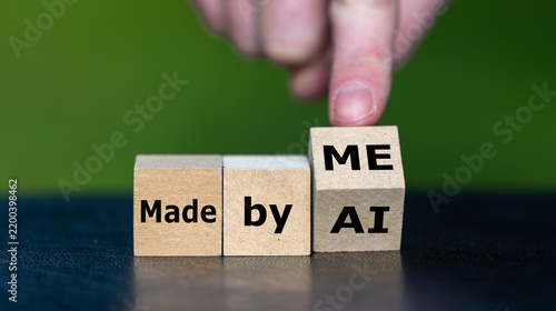 Made by AI changes to made by me on wooden cubes