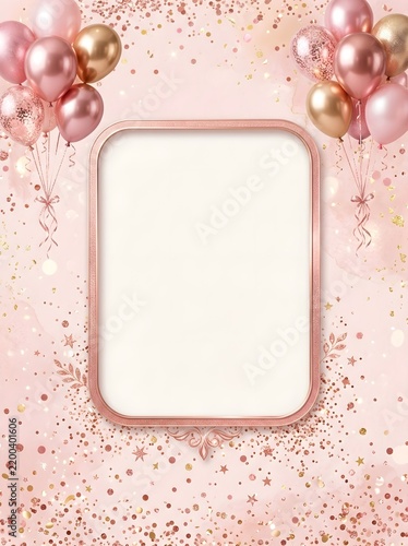 Pink Balloons Birthday Celebration Post Template