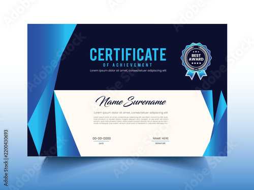 Creative Modern Elegant Certificate design Template
