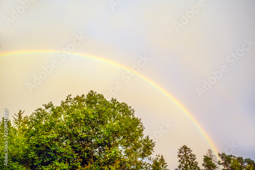 Photography rainbow over green field, nacka,sweden,sverige,summer,stockholm