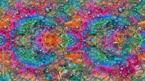 Vibrant colorful abstract texture with bubbles and lines