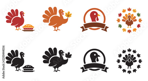 Autumn Harvest Turkey Pie And Leaf Collection