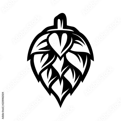 HOP  CONE DESIGN ON WHITE BACKGROUND 