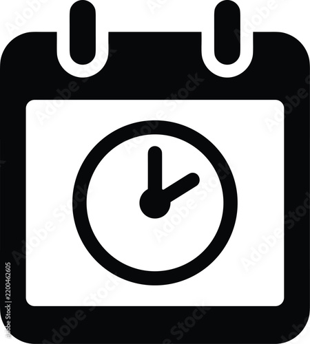 Calendar icon with clock symbol