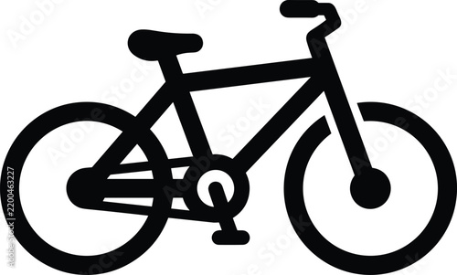 Black silhouette icon of a bicycle