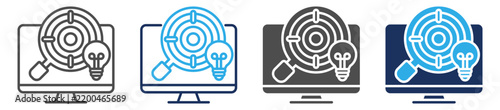 Plakat w ramie learning objective icon set multi concept