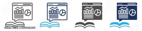 Plakat w ramie learning dashboard icon set multi concept
